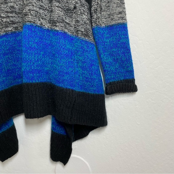 Moda International Women’s S Blue Black Mohair Wool Blend Open Front Cardigan - Picture 7 of 9